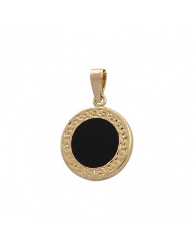 COLGANTE ORO 18KL ESMALTE NEGRO - 75MM