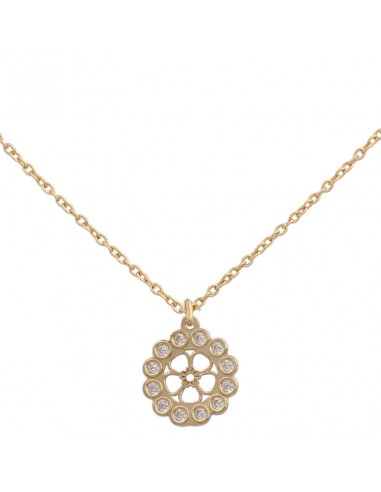 GARGANTILLA FLOR ORO 18KL CIRCONITAS