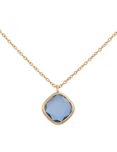 GARGANTILLA CUADRADO ORO 18KL AZUL