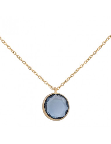 GARGANTILLA CIRCULO ORO 18KL PIEDRA AZUL
