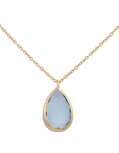GARGANTILLA LAGRIMA ORO 18KL PIEDRA AZUL