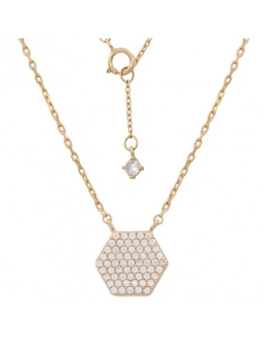 GARGANTILLA HEXAGONO ORO 18KL CIRCONITAS