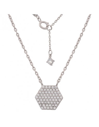 GARGANTILLA HEXAGONO ORO BLANCO 18KL