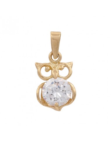 COLGANTE BUHO ORO 18KL PIEDRA CIRCONITA