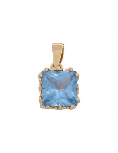 COLGANTE CORONA ORO 18KL PIEDRA AZUL