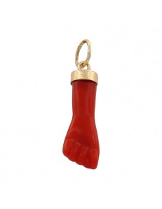 COLGANTE ORO 18KL MANO ROJA