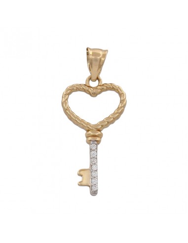 COLGANTE LLAVE CORAZON ORO 18KL