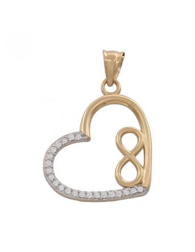 COLGANTE CORAZON INFINITO ORO 18KL