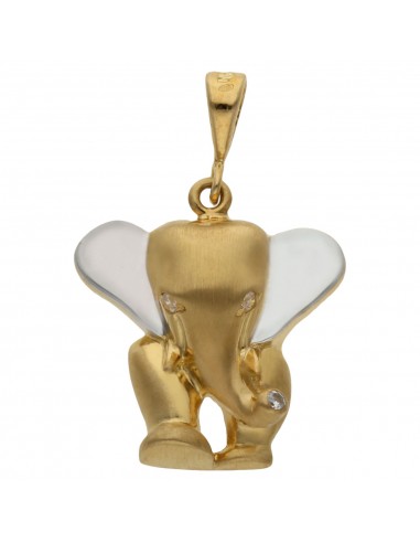 COLGANTE BICOLOR ORO 18KL ELEFANTE