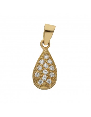 COLGANTE ORO DE 18KL LAGRIMA CIRCONITAS