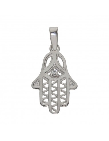COLGANTE ORO BLANCO 18KL MANO DE FATIMA
