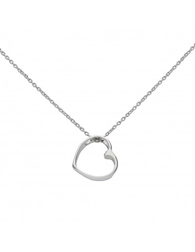 GARGANTILLA ORO BLANCO 18KL CORAZON LISO