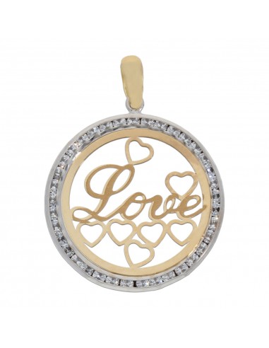 COLGANTE ORO 18KL LOVE CIRCONITAS - 20MM