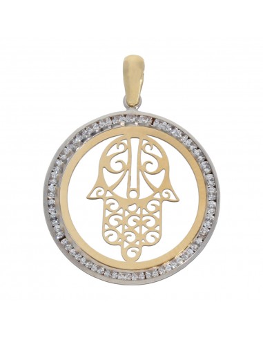 COLGANTE ORO 18KL MANO FATIMA CIRCONITAS