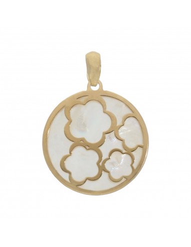 COLGANTE ORO 18KL NACAR FLORES - 17MM