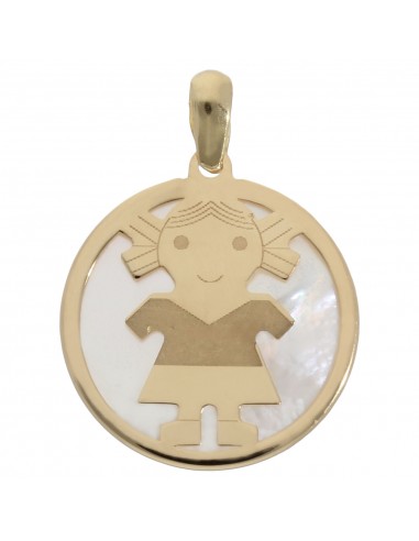 COLGANTE ORO 18KL NIÑA NACAR - 20MM