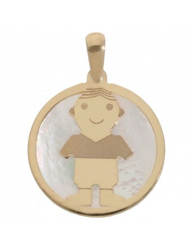 COLGANTE ORO 18KL NIÑO NACAR - 20MM