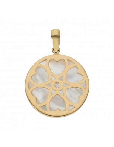 COLGANTE ORO 18KL FLOR NACAR - 16MM