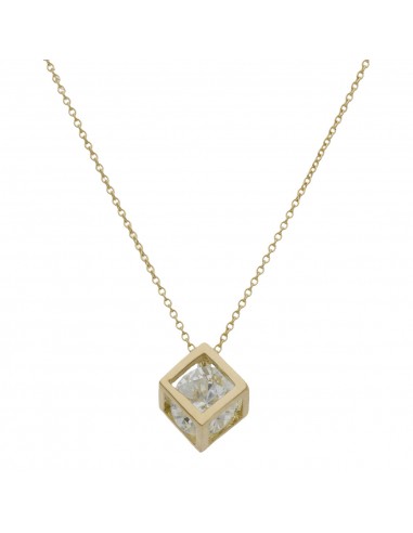 GARGANTILLA ORO 18KL CUBO + CIRCONITA
