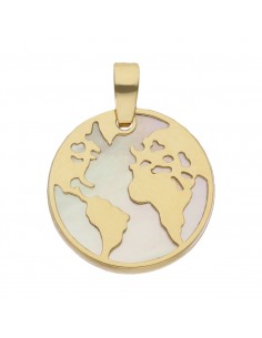 COLGANTE ORO 18KL NACAR MUNDO