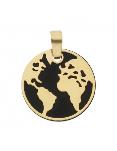 COLGANTE ORO 18KL ONIX MUNDO