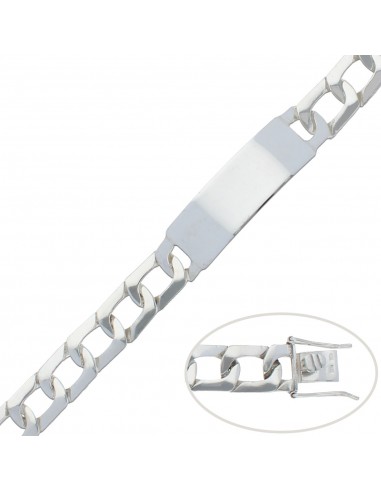 PULSERA CON PLACA PLATA 925MM - 13.50MM