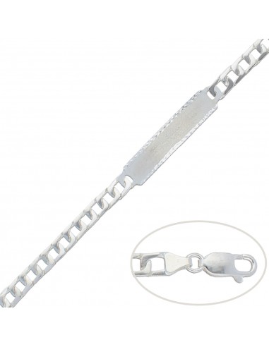 PULSERA CON PLACA PLATA 925MM - 6.50MM