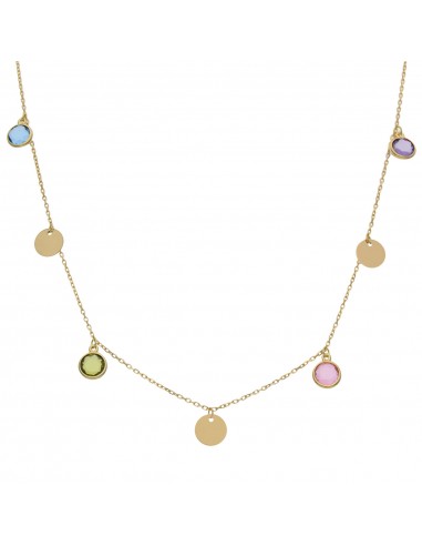 GARGANTILLA ORO 18KL CIRCULOS + PIEDRAS