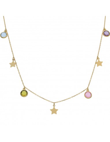 GARGANTILLA ORO 18KL ESTRELLAS + PIEDRAS