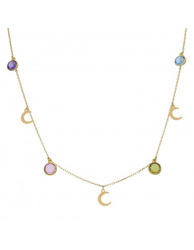 GARGANTILLA ORO 18KL LUNAS + PIEDRAS