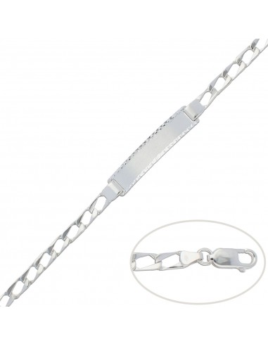 PULSERA CON PLACA PLATA 925MM - 5MM