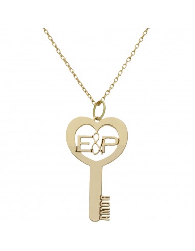 GARGANTILLA LLAVE INICIALES ORO 18KL
