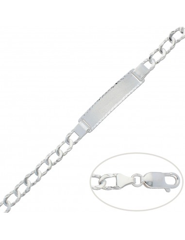 PULSERA CON PLACA PLATA 925MM - 6.50MM