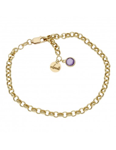 PULSERA MI HISTORIA 4MM ORO 18KL - LILA