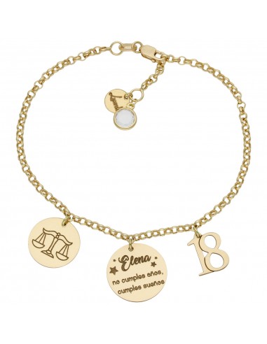 PULSERA MI HISTORIA CUMPLEAÑOS ORO 18KL