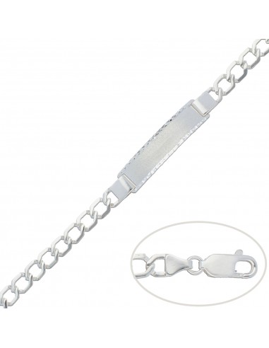 PULSERA CON PLACA PLATA 925MM - 7MM