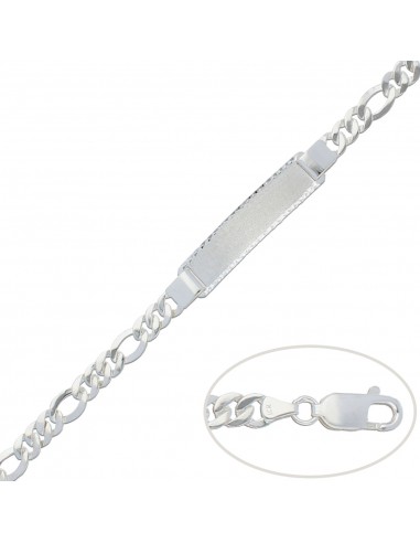 PULSERA CON PLACA PLATA 925MM - 7MM