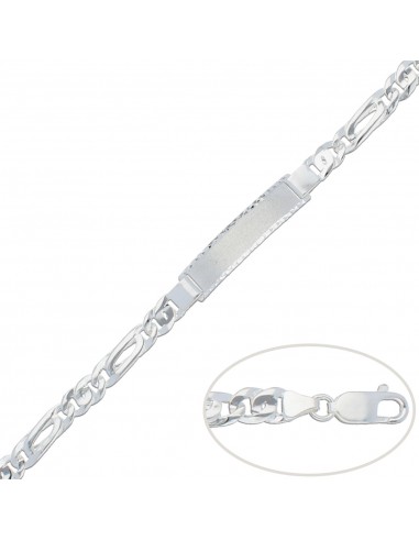 PULSERA CON PLACA PLATA 925MM - 7MM