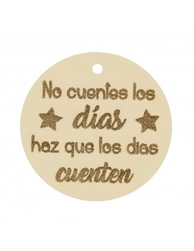 MI HISTORIA - ABALORIO FRASE DIAS ORO...