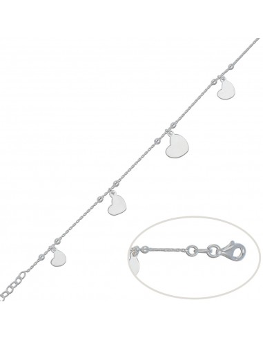 PULSERA CORAZONES PLATA 925MM