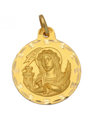 MEDALLA ORO 18KL SANTA BARBARA - 23MM