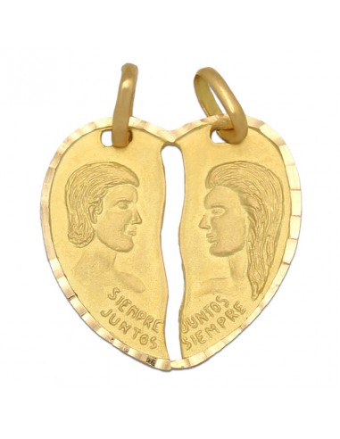 MEDALLA ORO 18KL CORAZON PARTIDO -...