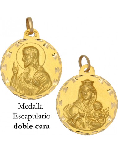 MEDALLA ORO 18KL ESCAPULARIO MEDIDA 29MM