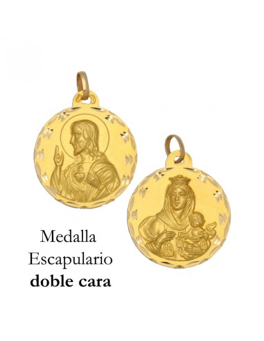 MEDALLA ORO 18KL ESCAPULARIO - 17MM