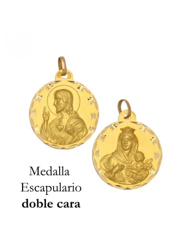 MEDALLA ORO 18KL ESCAPULARIO - 15MM
