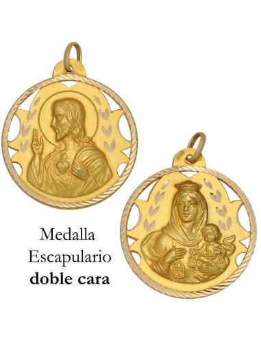 MEDALLA ORO 18KL ESCAPULARIO MEDIDA 30MM