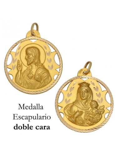 MEDALLA ORO 18KL ESCAPULARIO MEDIDA 26MM