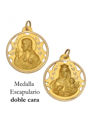 MEDALLA ORO 18KL ESCAPULARIO MEDIDA 22MM