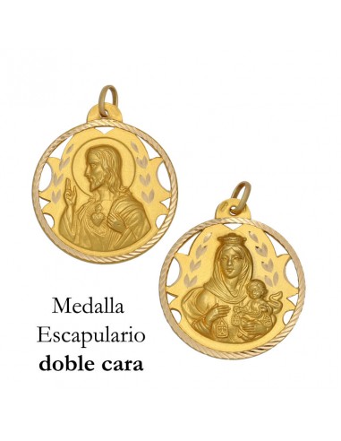 MEDALLA ORO 18KL ESCAPULARIO - 20MM