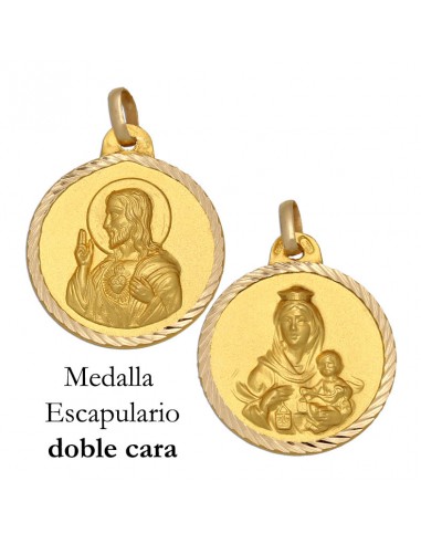 MEDALLA ORO 18KL ESCAPULARIO MEDIDA 22MM